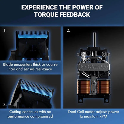 BaBylissPRO Dual-Coil 9,500 RPM Cordless Clipper – MIM Space Blade (FX95C)