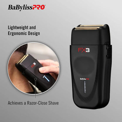 BaBylissPRO® FX3 Matte Black High-Speed Foil Shaver (FXX3SB) – Hypoallergenic Titanium Foils, 10,000 RPM
