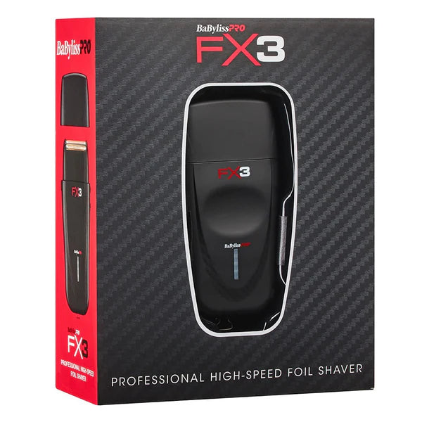 BaBylissPRO® FX3 Matte Black High-Speed Foil Shaver (FXX3SB) – Hypoallergenic Titanium Foils, 10,000 RPM