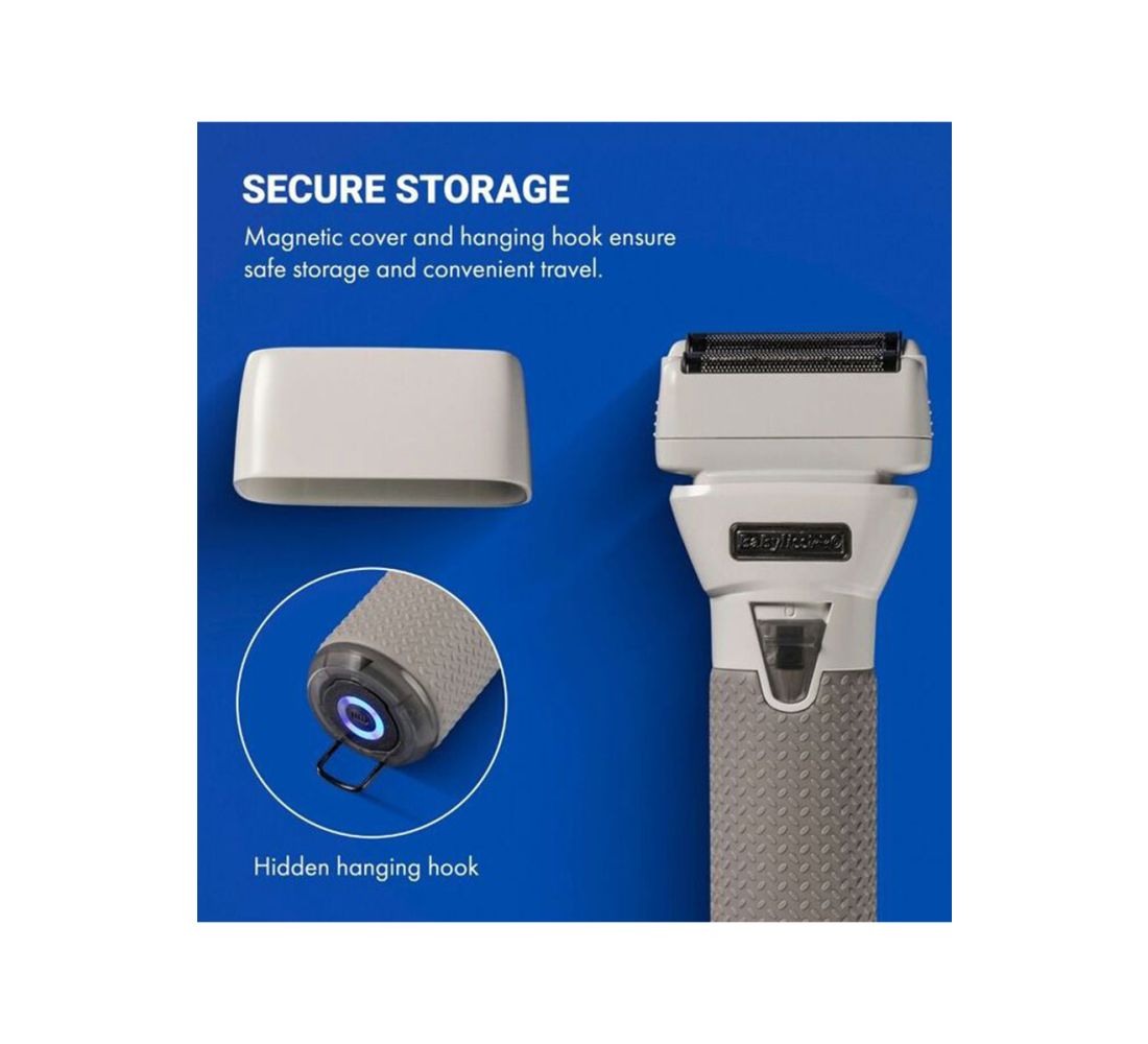 BaBylissPRO FXONE Frostbyte Double Foil Shaver – All-Metal Interchangeable Battery (FX79FSTW)