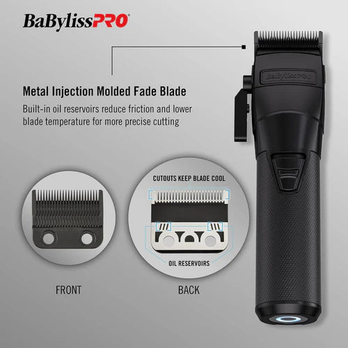 BaBylissPRO FXONE BLACKFX All-Metal Interchangeable-Battery Cordless Clipper (FX899MB)