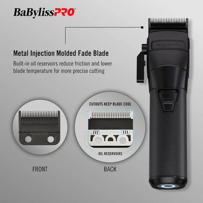 BaBylissPRO FXONE BLACKFX All-Metal Interchangeable-Battery Cordless Clipper (FX899MB)