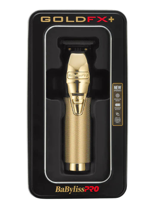 BaBylissPRO GoldFX+ Outlining Cordless Trimmer (FX787NG) – DLC/Titanium T-Blade, 7,200 RPM N1 Brushless Motor, 4-Hour Runtime, USB-C Charging
