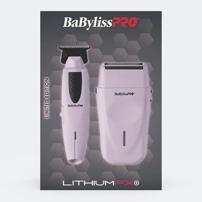 BaBylissPRO® LithiumFX+ Pink Trimmer & Foil Shaver Set – Cordless Barber Detail & Close-Shave Combo Kit