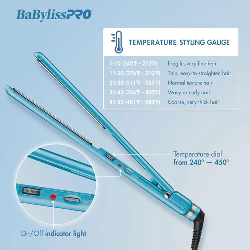 BaBylissPRO Nano Titanium™ Ultra-Thin Flat Iron Duo Pack (1″ & 1.5″) BNTPP57UC – Professional Titanium Straightening Iron Set