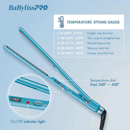 BaBylissPRO Nano Titanium™ Ultra-Thin Flat Iron Duo Pack (1″ & 1.5″) BNTPP57UC – Professional Titanium Straightening Iron Set