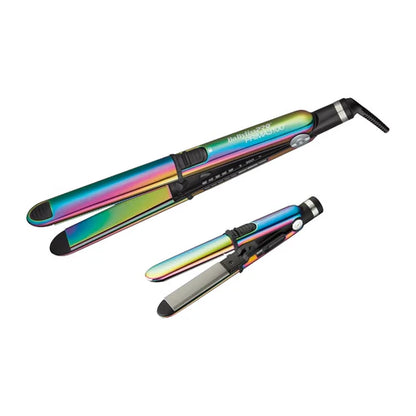 BaBylissPRO Nano Titanium Prima™ Iridescent Flat Iron Set – Prima 3000 (1″) + Prima 2000 (3/4″) BNTPK1RB