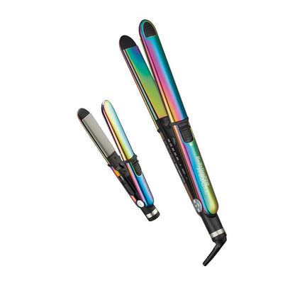 BaBylissPRO Nano Titanium Prima™ Iridescent Flat Iron Set – Prima 3000 (1″) + Prima 2000 (3/4″) BNTPK1RB