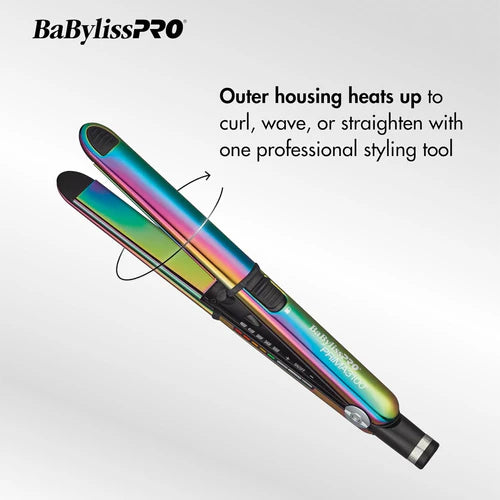 BaBylissPRO Nano Titanium Prima™ Iridescent Flat Iron Set – Prima 3000 (1″) + Prima 2000 (3/4″) BNTPK1RB