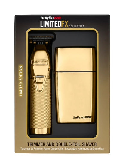 BaBylissPRO LimitedFX Gold Trimmer & Double Foil Shaver Prepack (FXDUOFS2TG)