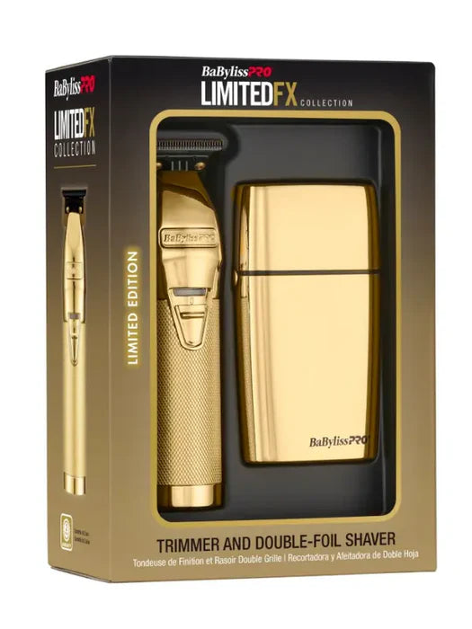 BaBylissPRO LimitedFX Gold Trimmer & Double Foil Shaver Prepack (FXDUOFS2TG) - ALL THINGS MEN
