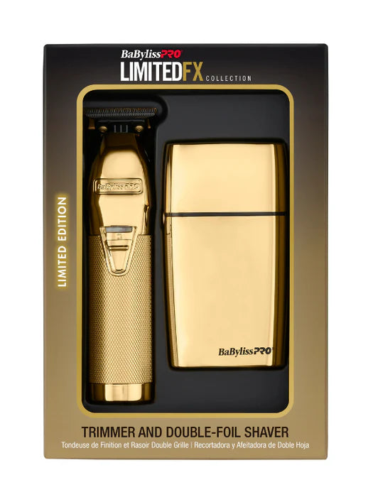 BaBylissPRO GoldFX Precision Shave Bundle – Professional Trimmer & Shaver Kit with Case, Aftershave, Gel & Accessories | Most Popular Barber System