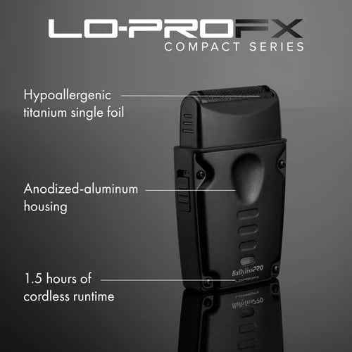 BaBylissPRO Lo-ProFX Compact Single-Foil Shaver – Matte Black FXLPFS1MB