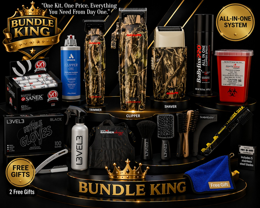 BaBylissPRO Lo-ProFX Compact Camo Beginner Kit – Clipper, Trimmer & Shaver + 12 Professional Accessories | AI-Curated Complete Barber Starter System | Bundle King Edition