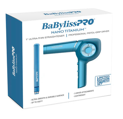 BaBylissPRO Nano Titanium 1" Flat Iron & Classic Dryer Value Pack (BNTPP36UC)