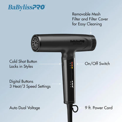 BaBylissPRO Nano Titanium Light Ionic High-Speed Hair Dryer (BNTC9200 Series)