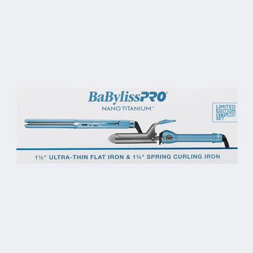 BaBylissPRO Nano Titanium Flat Iron & Curling Iron Professional Styling Value Pack (BNTPP69)