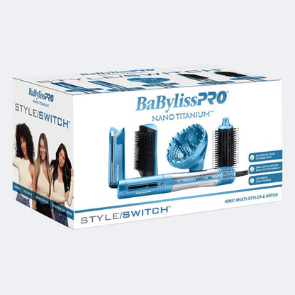 BaBylissPRO™ StyleSwitch Ionic Multi-Styler & Dryer – 5-in-1 Nano Titanium Styling System (BNTSS-5PK)