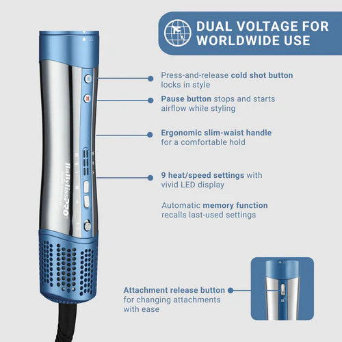 BaBylissPRO™ StyleSwitch Ionic Multi-Styler & Dryer – 5-in-1 Nano Titanium Styling System (BNTSS-5PK)