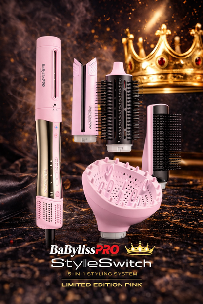 BaBylissPRO Pink StyleSwitch 5-in-1 Hair Dryer & Styling System – Nano Titanium Multi Styler