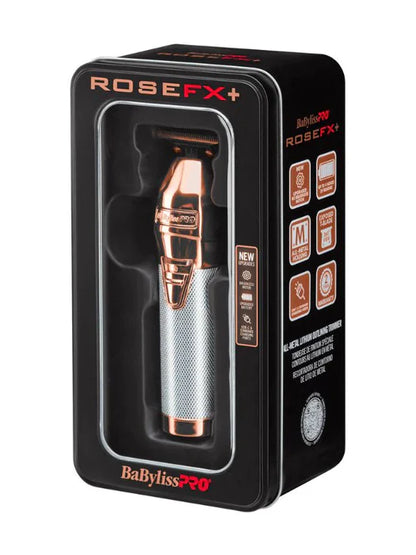 BaBylissPRO RoseFX+ Outlining Cordless Trimmer – Titanium Deep-Tooth T-Blade, 4hr Runtime, USB-C Fast Charging (FX787NRG)