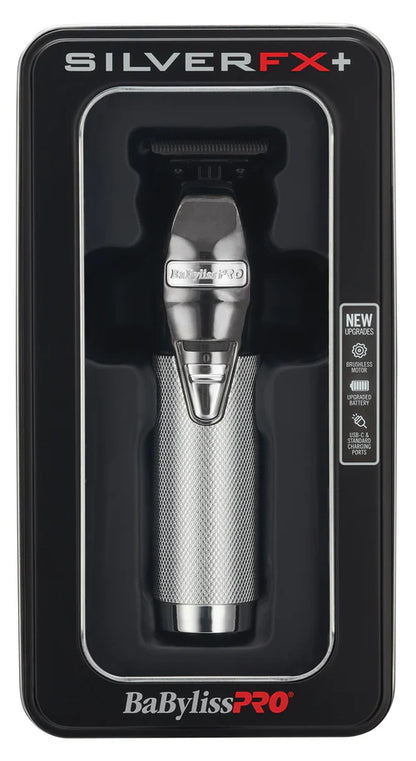 BaBylissPRO® SilverFX+ Cordless Outlining Trimmer – Black Graphite T-Blade, 4-Hour Runtime, USB-C Charging (FX787NS)