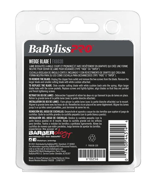 BaBylissPRO® Black Graphite Tri-Blade (FX603B) – Replacement Fade & Taper Blade for FX870, FX825 & FX673 Clippers