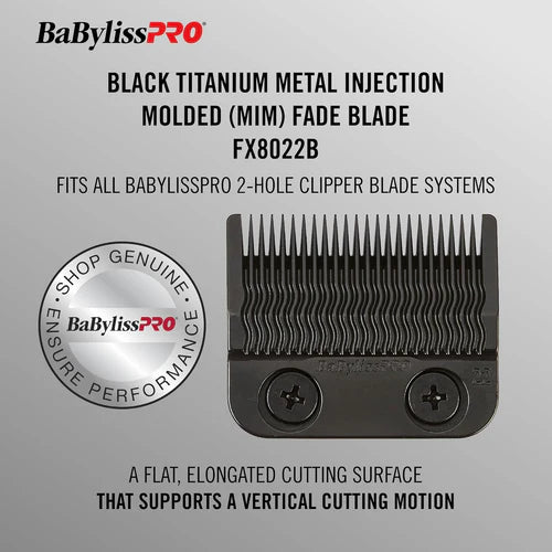 BaBylissPRO® Black Titanium MIM Precision Fade Blade (FX8022B) – Metal Injection Molded Replacement Blade for FX870, FX825, FX829, FX899 & FX673 Clippers