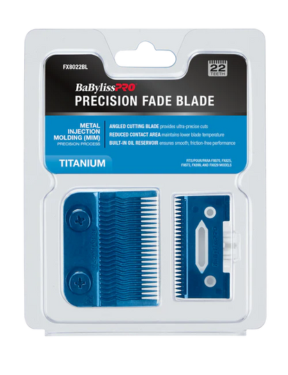 BaBylissPRO® Blue Titanium MIM Precision Fade Blade (FX8022BL) – Metal Injection Molded Replacement Blade for FX870, FX825, FX829, FX899 & FX673 Clippers