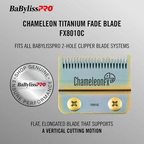 BaBylissPRO® ChameleonFX Titanium Fade Blade (FX8010C) – Zero Gap Adjustable Replacement Fade Blade for FX870, FX825 & FX673 Clippers