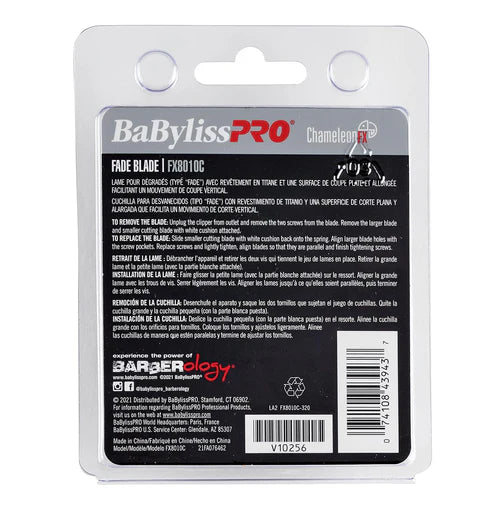 BaBylissPRO® ChameleonFX Titanium Fade Blade (FX8010C) – Zero Gap Adjustable Replacement Fade Blade for FX870, FX825 & FX673 Clippers