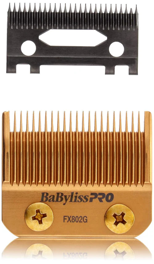 BaBylissPRO® DLC Titanium Taper Blade (FX802G) – Gold Replacement Blade for FX870, FX890, FX825, FX673N & All 2-Hole Systems