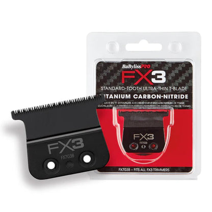 BaBylissPRO® FX3 Titanium Carbon-Nitride Ultra-Thin T-Blade (FX703B) – Zero Gap Adjustable Standard-Tooth Replacement Blade for FXX3TB