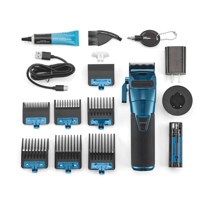 BaBylissPRO FXONE BlueFX Clipper (FX899BL) – Limited Edition Black & Blue, Fade Blade, 6,800 RPM N1 Brushless Motor, Interchangeable Battery System