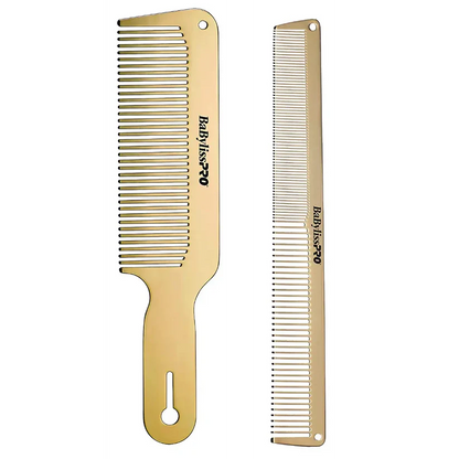 BaBylissPRO™ GoldFX Metal Comb 2-Piece Set — 9″ Clipper + 7.5″ Cutting