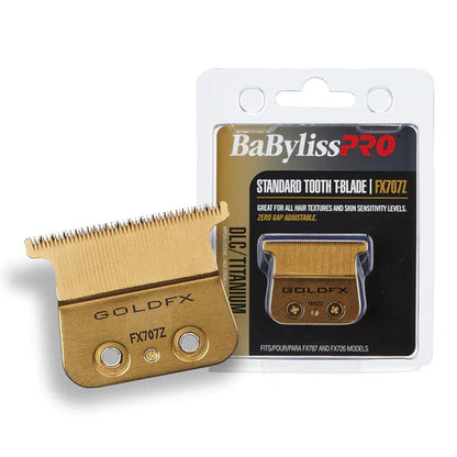 BaBylissPRO® GoldFX Titanium Trimmer Blade (FX707Z) – DLC/Titanium Ultra-Thin Standard-Tooth T-Blade, Zero Gap Adjustable, Hypoallergenic