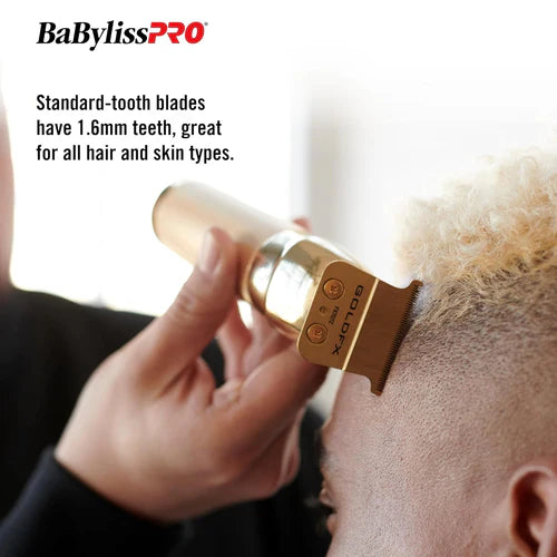 BaBylissPRO® GoldFX Titanium Trimmer Blade (FX707Z) – DLC/Titanium Ultra-Thin Standard-Tooth T-Blade, Zero Gap Adjustable, Hypoallergenic