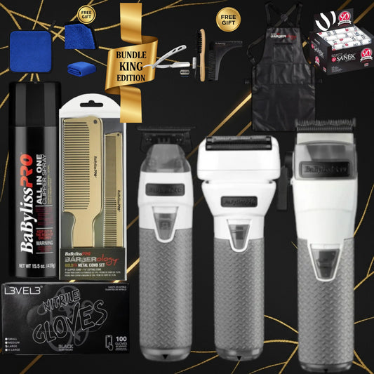 BaBylissPRO FXONE Frostbyte Professional Kit – Clipper, Trimmer & Shaver + Premium Accessories | All-Metal Interchangeable Battery | Bundle King Professional Edition