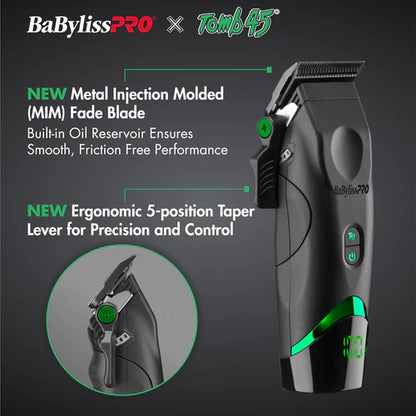 BaBylissPRO x Tomb45 3-Tool Wireless-Charging System | Clipper + Trimmer + Shaver
