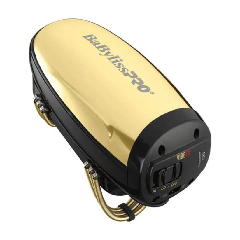 BaBylissPRO FXSSMG Cordless Stainless Steel Massager (GOLD) – Brushless, 2-Speed Pro Relief