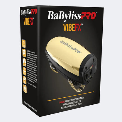 BaBylissPRO FXSSMG Cordless Stainless Steel Massager (GOLD) – Brushless, 2-Speed Pro Relief