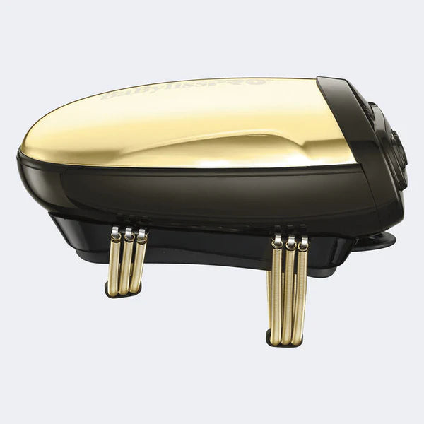 BaBylissPRO FXSSMG Cordless Stainless Steel Massager (GOLD) – Brushless, 2-Speed Pro Relief