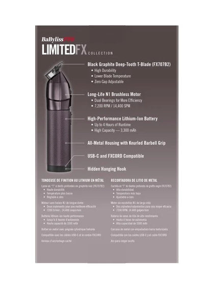 BaBylissPRO LimitedFX Limited Edition Nightfall Collection Purple All-Metal Lithium Trimmer #FX787NP