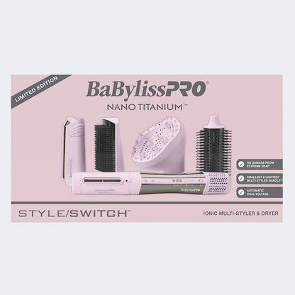 BaBylissPRO Pink StyleSwitch 5-in-1 Hair Dryer & Styling System – Nano Titanium Multi Styler