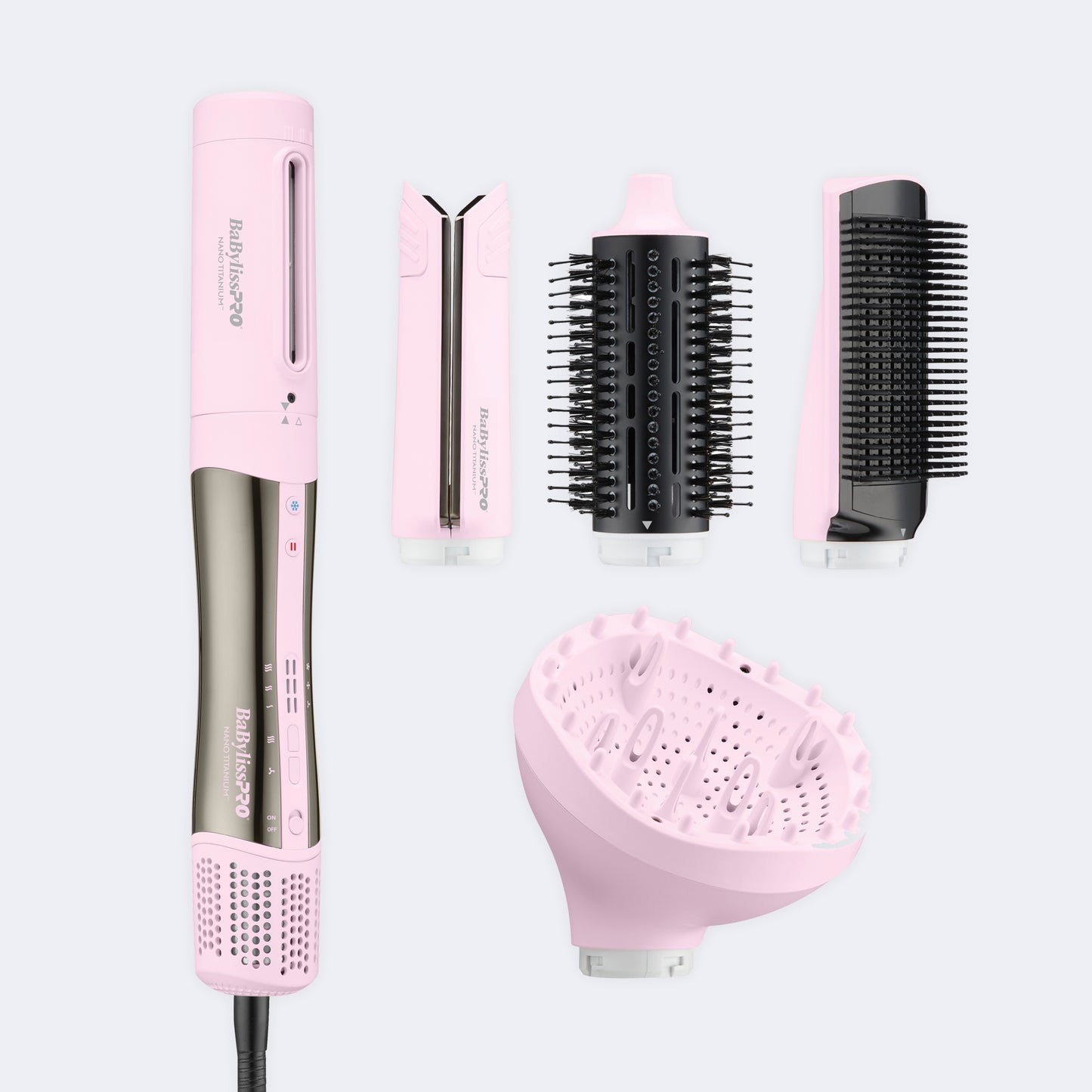 BaBylissPRO Pink StyleSwitch 5-in-1 Hair Dryer & Styling System – Nano Titanium Multi Styler