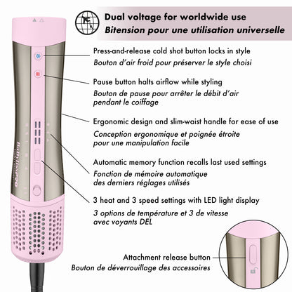 BaBylissPRO Pink StyleSwitch 5-in-1 Hair Dryer & Styling System – Nano Titanium Multi Styler