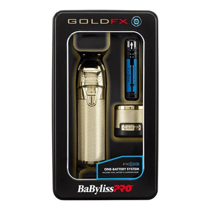 BaBylissPRO FXONE GOLDFX All-Metal Cordless Trimmer (FX799G) – Interchangeable Battery, Brushless Motor