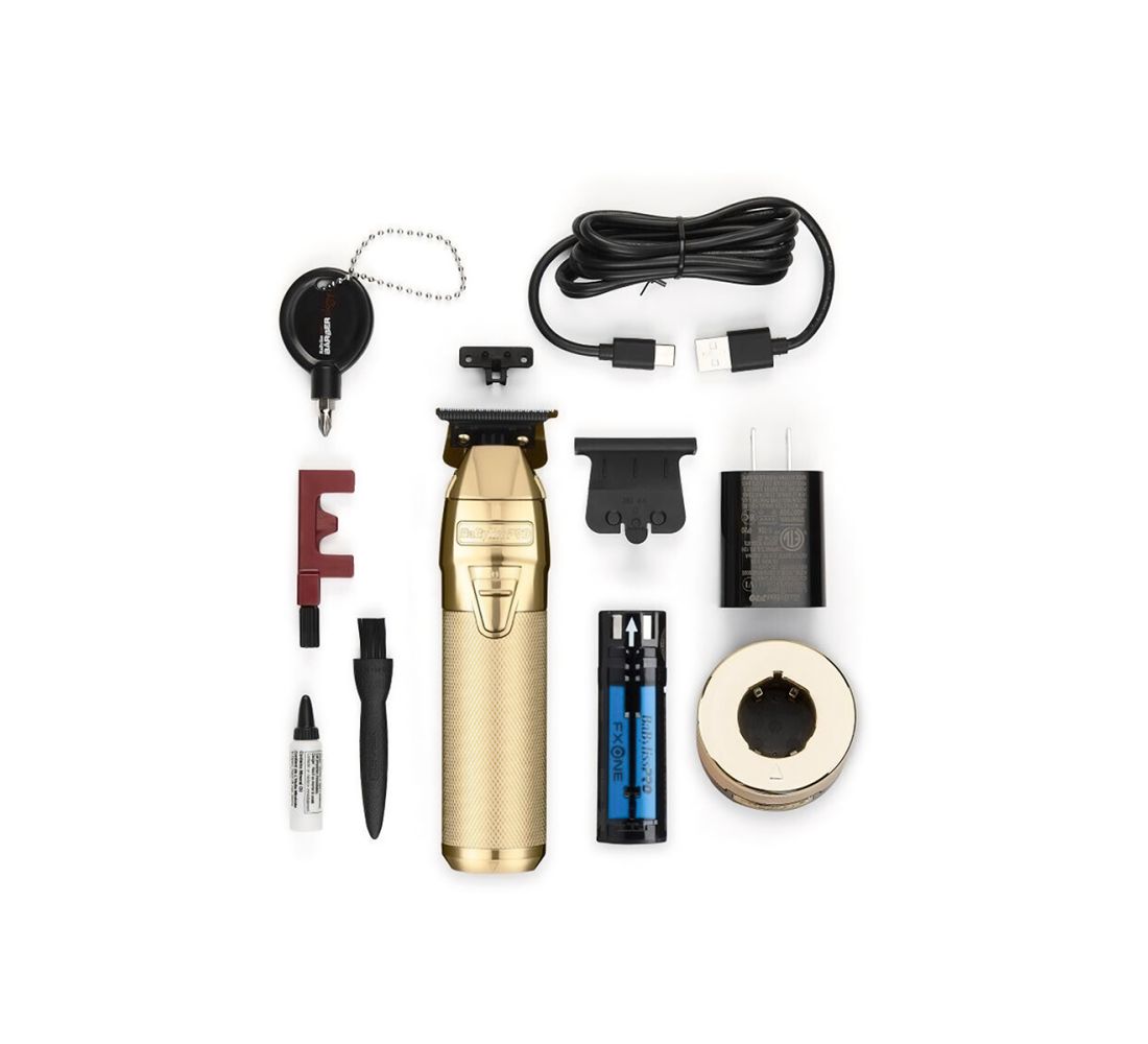 BaBylissPRO FXONE GOLDFX All-Metal Cordless Trimmer (FX799G) – Interchangeable Battery, Brushless Motor