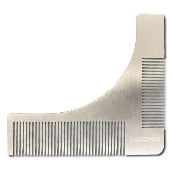 BarberMate™ Precision Metal Beard Comb & Shaper – Beard Shaping Tool for Jawline, Goatee, Mustache, Sideburn & Neckline