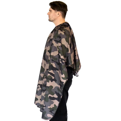 Barber Strong™ Camo Barber Cape – Static-Free, Water-Resistant NanoShield Cutting Cape for Professional Barbers